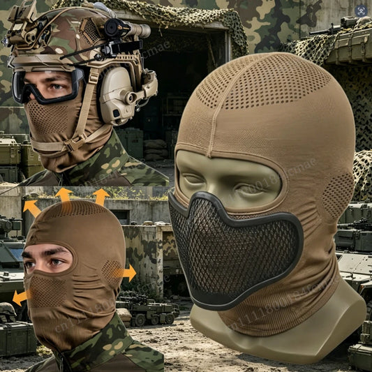 Tactical Venom Balaclava Mask V1 Elastic Breathable With Steel Mesh Full Protective Mask Headgear Hunting Paintball Airsoft Gear