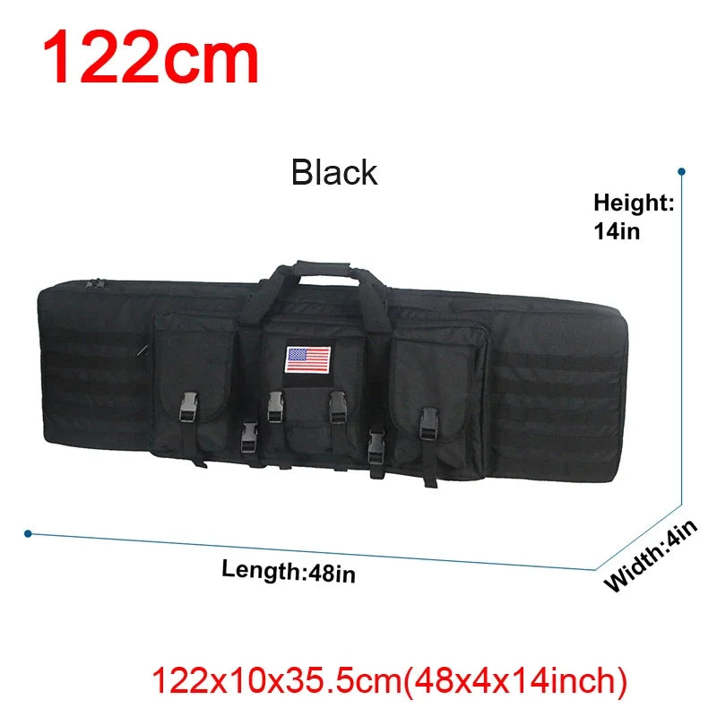 LQARMY 81 97 106 122cm Tactical Gun Bag Double Rifle Case  Molle Rifle Bag Sniper Airsoft Gun Case Backpack Hunting Gun Holster