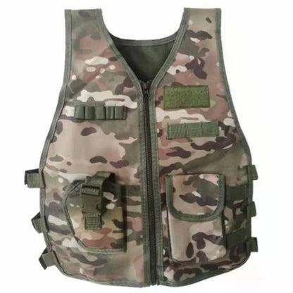 Tactical Children Vest Boy Girl Camouflage CS Game Vest Kids Hunting Cosplay Fishing CS Fans Outdoor Clothing for 3-6 Years