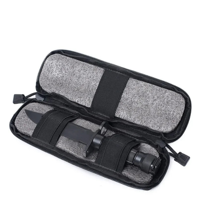 1Pc Outdoor Molle Knife Pouch Nylon Waist Set EDC Folding Knife Holder Bag Tactical Accessory