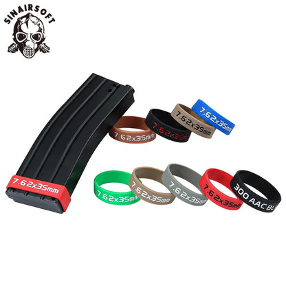 Tactical Magazine Marking Band Airsoft Rifle Elastic Mag Rubber Ring For 7.62MM Nato 300 ACC BLK Airsoft Rifle Hunting