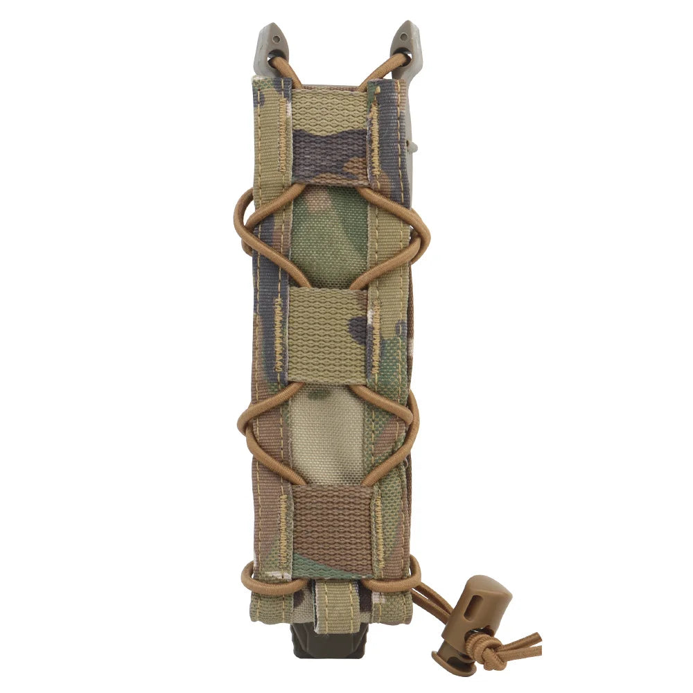 Tactical 9mm Extended Pistol Magazine Pouch Submachine Gun Long Single Mag MOLLE Malice Clip  MP5 MP7 UMP45 Airsoft Accessories