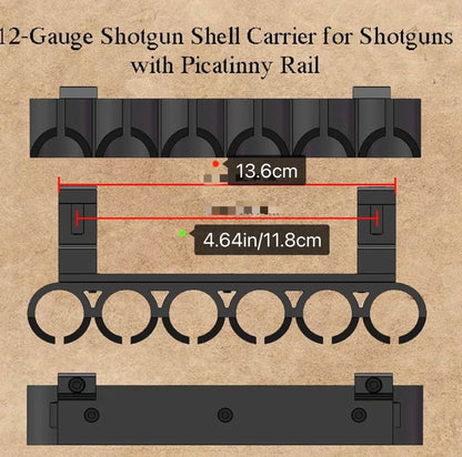 KSG Side Saddle 12 Gauge(Not Airsoft) Shotgun Shell Holder | Compatible with 20mm Picatinny Mounting Not Fit Airsoft