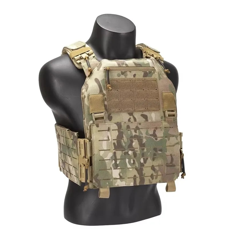 Tactical Vest 6094 Fast detachable light laser cut outdoor hunting black gear carry vest of high quality 1000d nylon