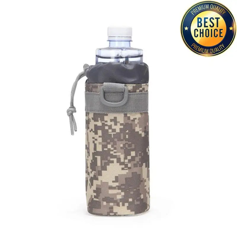 Hunting Water Bottle Pouch Outdoor Molle Kettle Pouch Holder Camping Hiking Cycling Bottle Bag Drawstring Multifunction Bottle P