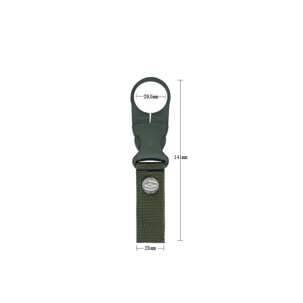 2Pcs Tactical Nylon Water Bottle Holder Multifunctional Carabiner Portable Bottle Clip Outdoor Camping Accessory