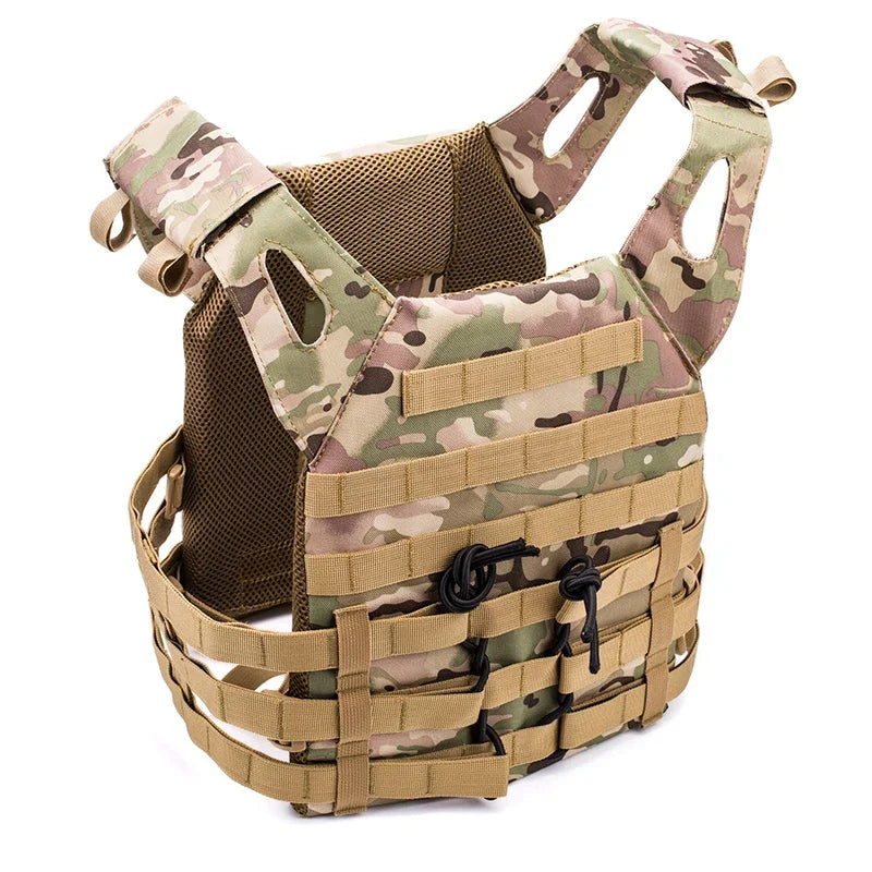 J4600D Security Tactical Vest Body Armor Lightweight Adjustable JPC Molle Pouch Plate Carrier Hunting Vest Training CS Game Gear