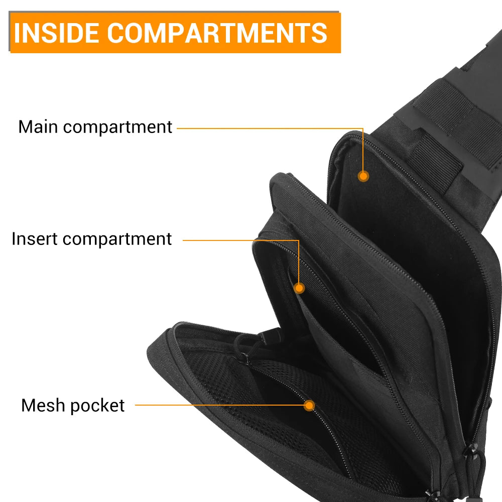 Concealed Carry Gun Bag Pistol Handgun Holster Outdoor Hunting Bag Crossbody Shoulder Pouch Chest Bag EDC Tools Storage Pouch