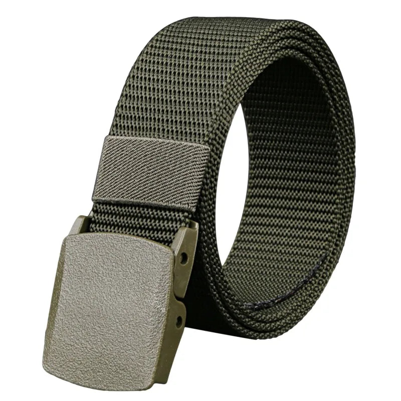 120cm Men Female Belts Military Nylon Adjustable Belt Outdoor Travel Tactical Waist Belt with Plastic Buckle for Pants 6 Colors