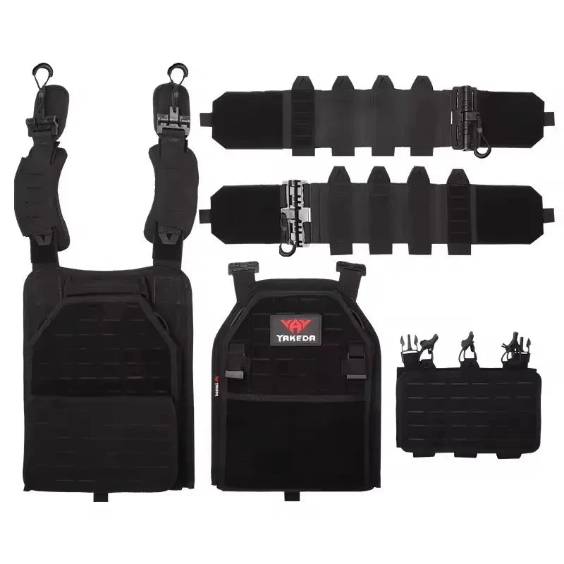 YAKEDA Tactical Vest 6094 Fast Detachable Light Laser Cut Outdoor Hunting Black Gear Carry Vest of High Quality