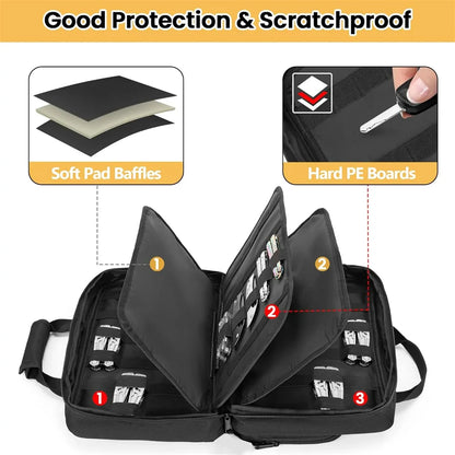 Tactical Knife Storage Bag Knives Display Bag 74+ Pocket Knife Organizer Soft Storage Case with 3 Different Size Slots