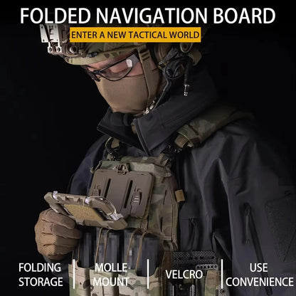 Vest Phone Holder Carrier For Molle Navigation Phone Board Quick Access Folding Holder Mount Tactical Vest Chest Bracket