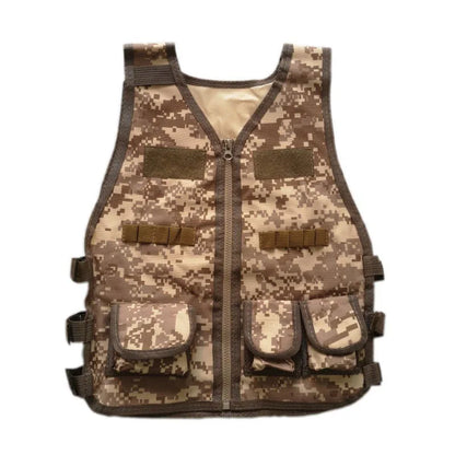 Children Combat Vest Kids Camouflage Multiple Pockets Hunting CS Shooting Jacket Hunting Tactical Waistcoat Training Gear