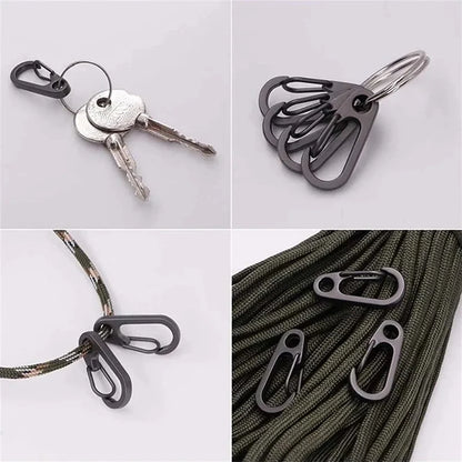 10pcs Mini Carabiner Set Outdoor Rope Clip Camping Paracord Accessories Knapsack Hanging Buckle  Daily DIY Keychain