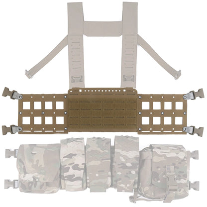 Tactical Chest Rig Rapid Extended Thing Chassis III with MOLLE System for GP/SPUD/SACK Radio Bag Magazine Pouch Expansion Gear