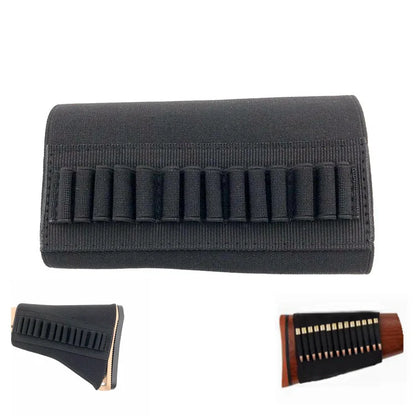 Rifle Buttstock Shell Ammo Holder Tactical Ammo Carrier 5/7/8/9/14 Round Elastic Pouch for Hunting Shooting Use
