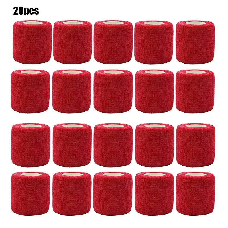 1/3/6/20PCS Sports Self Adhesive Bandages Anti-slip Red Elasticn Athletic Nonwove Waterproof Elastic  Wrist Ankle Bandages