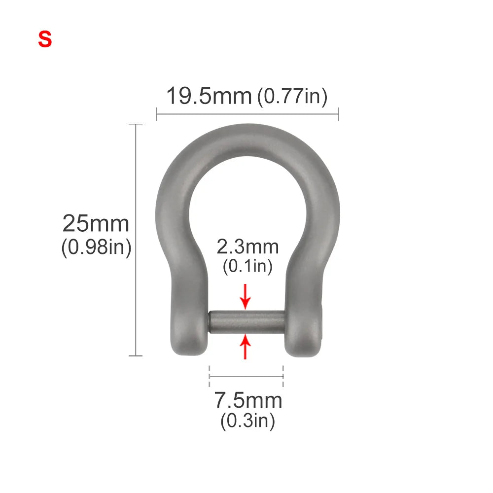 U Shape Titanium Alloy Horseshoe Buckle Detachable Hook Keychain Outdoor Tool EDC