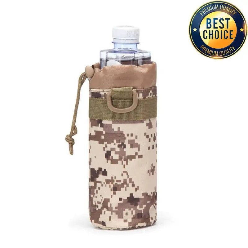 Hunting Water Bottle Pouch Outdoor Molle Kettle Pouch Holder Camping Hiking Cycling Bottle Bag Drawstring Multifunction Bottle P