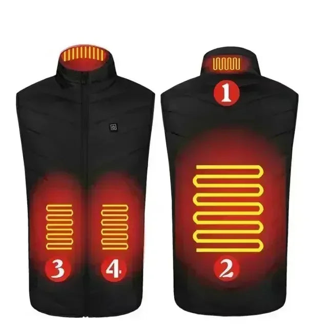 26 Areas USB Heated Vest Men Women Windproof Thermal Waistcoat Sleeveless Jacket for Skiing Hiking Motorcycle Winter Warm