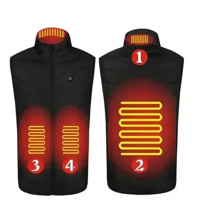 26 Areas USB Heated Vest Men Women Windproof Thermal Waistcoat Sleeveless Jacket for Skiing Hiking Motorcycle Winter Warm