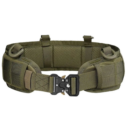 Men's Tactical Padded Belt Adjustable Waist Belt with Pocket for Outdoor Work Combat CS Hunting Paintball