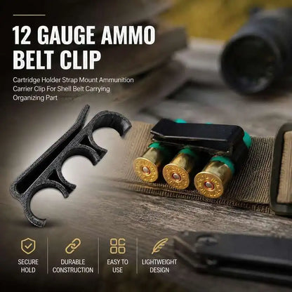 12 Gauge Ammo Belt Clip Cartridge Holder Strap Mount Ammunition Carrier Clip For Shell Belt Carrying Organizing Part