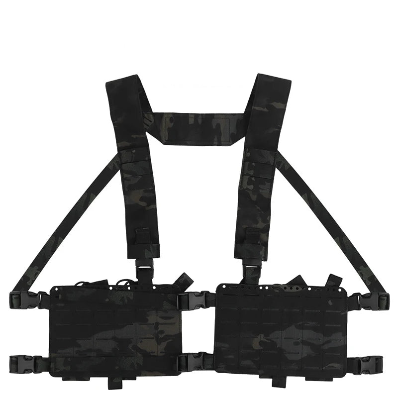 Tactical Chest Rig Universal Bulletproof Vest Elastic Pouch Laser Hole Airsoft Hunting Outdoor Sport Storage Bag MOLLE Equipment