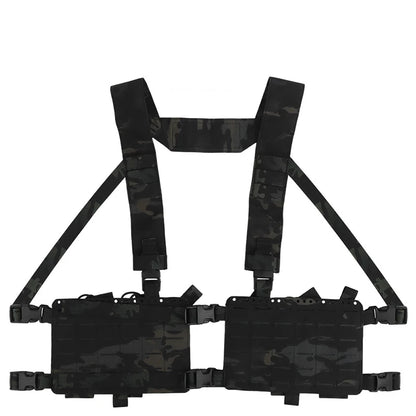 Tactical Chest Rig Universal Bulletproof Vest Elastic Pouch Laser Hole Airsoft Hunting Outdoor Sport Storage Bag MOLLE Equipment