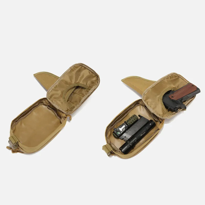 Tactical Multiuse Waist Bag with Hidden Hand Gun Holsters for Glock 17 19 43 & 9mm 1911 Pistols, Hunting EDC Utility Belt Pouch