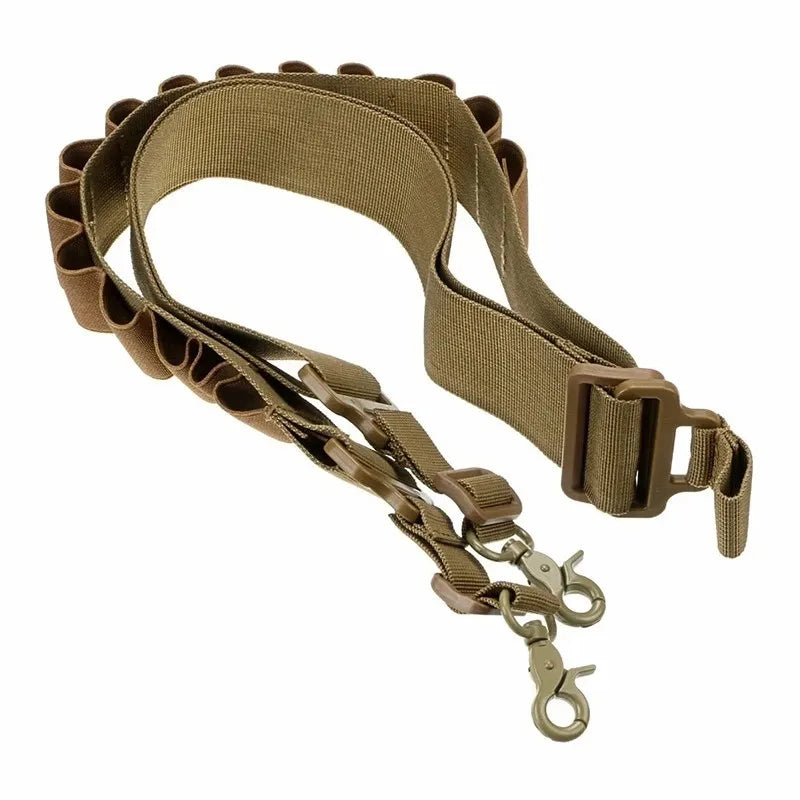 15 Rounds Tactical Shotgun Bullet Belt Multifunctional Tactical Two Point Shooting Gun Sling Outdoor Hunting Accessories