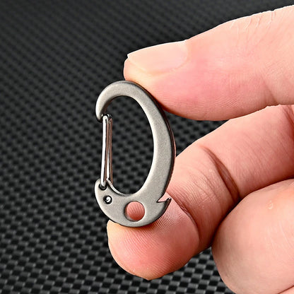 1Pc Heavy Duty Titanium Alloy Carabiner Keychain Quick Release Backpack Hook Outdoor Sports Key Ring Set