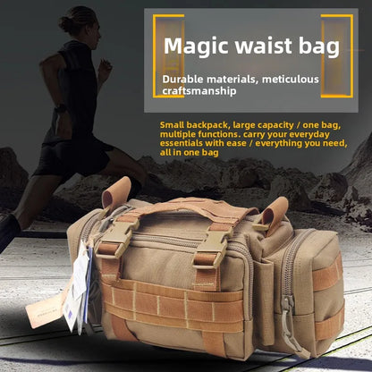 15L Multifunctional Tactical Waist Bag 1000D Nylon Waterproof Outdoor Sling Crossbody Bag Handbag Camping Hiking Cycling Travel