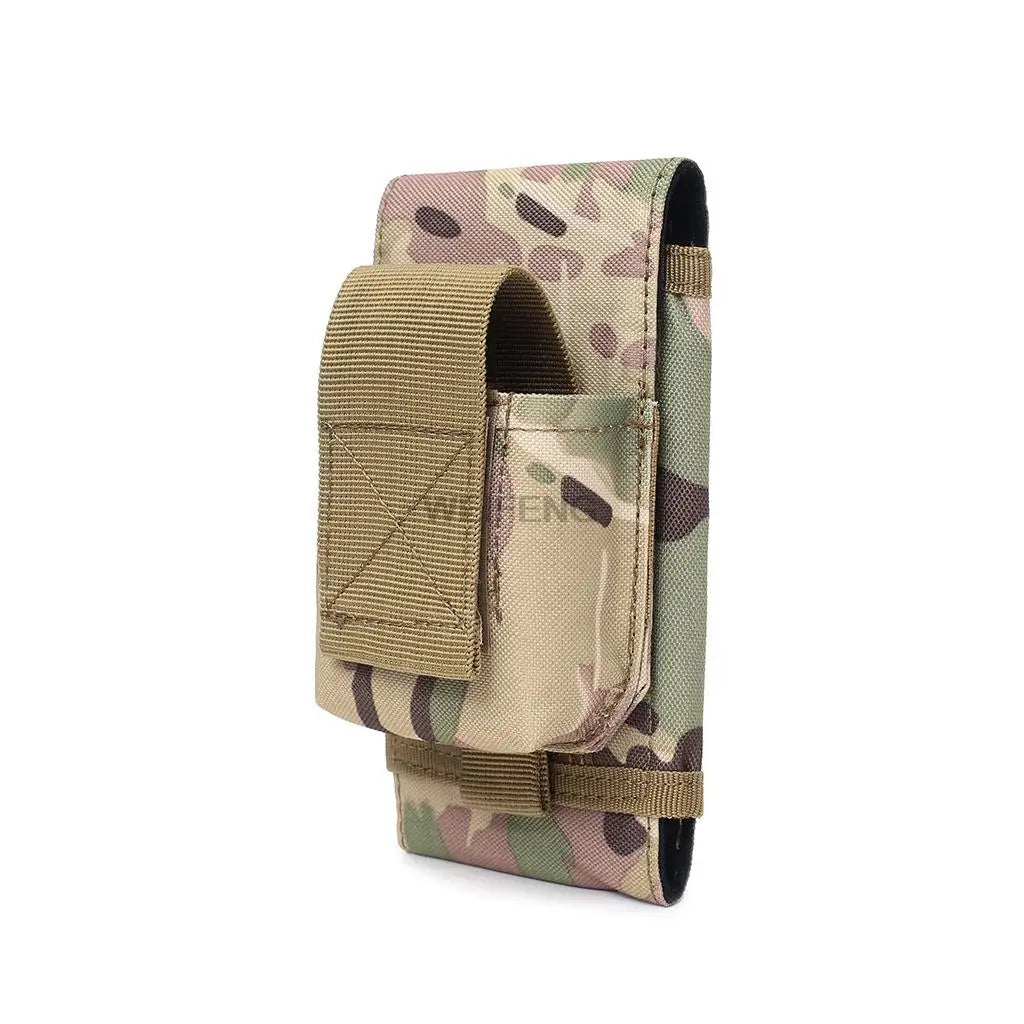 Tactical Molle Phone Pouch with Cigarette Bag 6.5in Smartphone Holder Case Utility EDC Gear Bag Compact Waist Fanny Pack