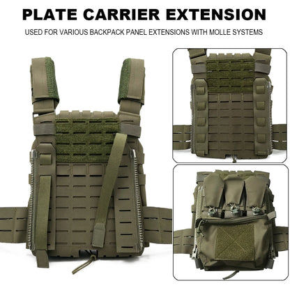 Tactical Ferro Style Back Panel Zipper Extension MOLLE Adapter 10# for Hunting Airsoft Vest Plate Carrier FCPC Backpack Panels