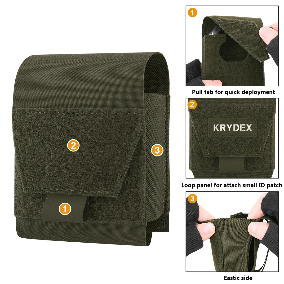 KRYDEX Tactical Handcuffs Pouch Low Profile Handcuff Case Holster Molle Waist Belt Pouch Bag Hunting Outdoor Accessories