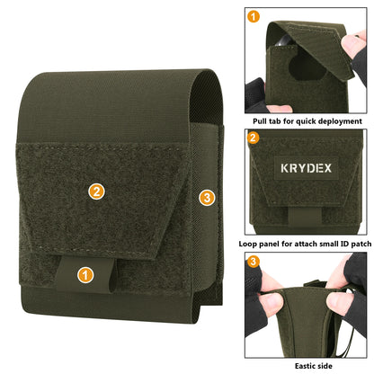 KRYDEX Tactical Handcuffs Pouch Low Profile Handcuff Case Holster Molle Waist Belt Pouch Bag Hunting Outdoor Accessories