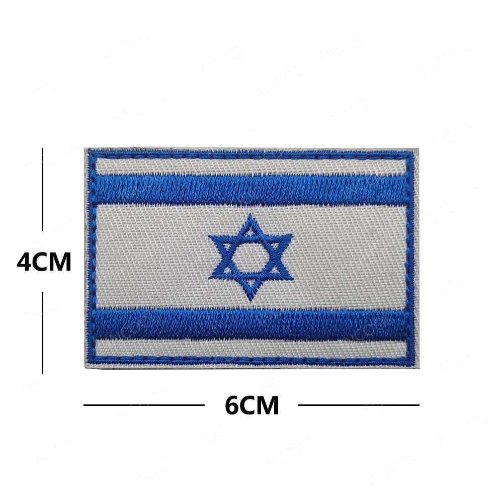 Israel Flag Embroidered Patches PVC Rubber Israeli Sticker Appliqued For Clothing