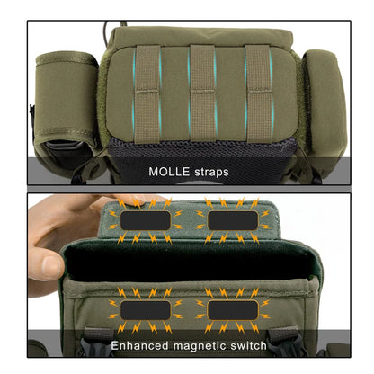 Portable Nylon Binocular Harness Chest Pack Bag Hunting Hiking Multi-Pocket Foldable Night Vision Goggles Front Pouch Bag