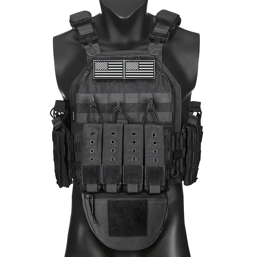 MOLLE system expansion vest hidden triple pocket multi zone pocket Magic Sticky design