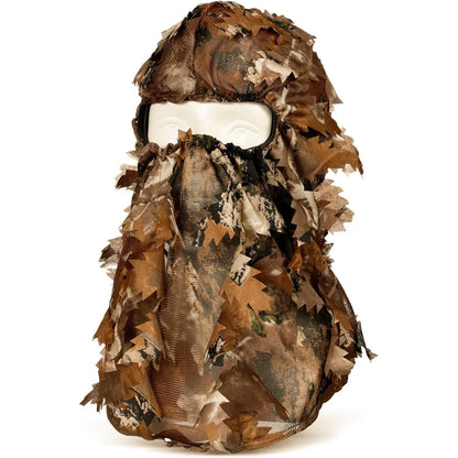 Outdoor Camouflage Headgear, 3D Leaf Camouflage Full Face Hood