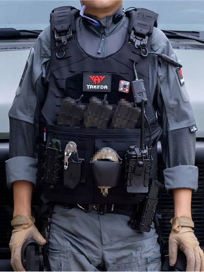 Yakeda Hunting Vest 1000D Quick Release Modular Laser Cutting Molle System Tactical Vest with Double Triple Magazine Pouch