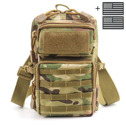 MOLLE accessory waist bag, suitable for crossbody and handheld storage, equipped with buckle straps and layered design