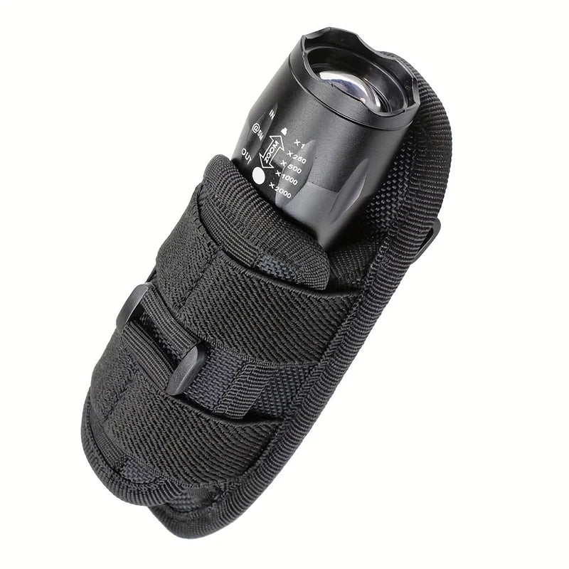 Tactical Flashlight Pouch 360 Degree Rotary Flashlight Holder Durable Hunting Lighting Accessory Camping Survival Kits