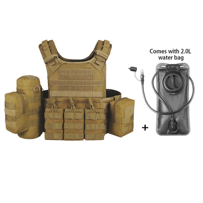 2L soft water bag with long drinking straw and hunting vest Molle modular adjustable shoulder strap, highly expandable