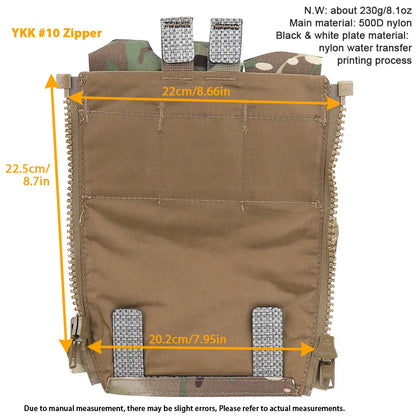 Assault Adapt Banger Back Panel Zip On Rear Pack Tactical Vest  V5 Plate Carrier Accessories Bag GP Pouch Multitools Pocket