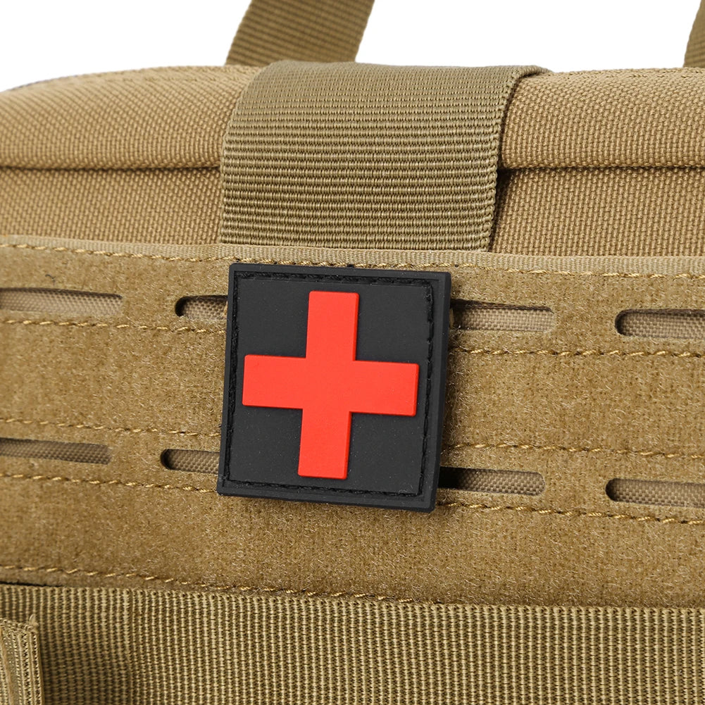Everyday Carry Survival Bag Lightweight Waist Bag Red Cross Patch Magic Tape for Sports Survival/Camping/Hiking/Hunting