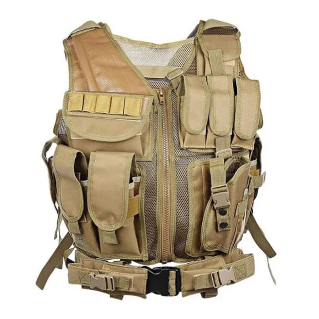 Breathable Molle Tactical Vest Bodyguard Combat Armor Vest Security Guard Hunting Outdoor CS Game Airsoft Training Battle Jacket