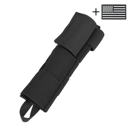 Nylon Radio Antenna Pouch, Portable Cylindrical Storage Bag with MOLLE Strap & Hook-and-Loop Strap for Walkie Talkie Antenna