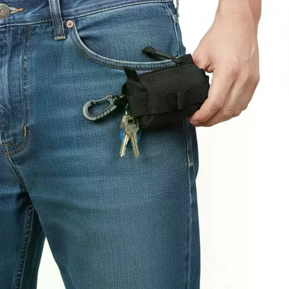 Outdoor Buckle Bag EDC Pouch Zipper Key Holder Pocket Portable Wallet for Small Tools Travel Gear